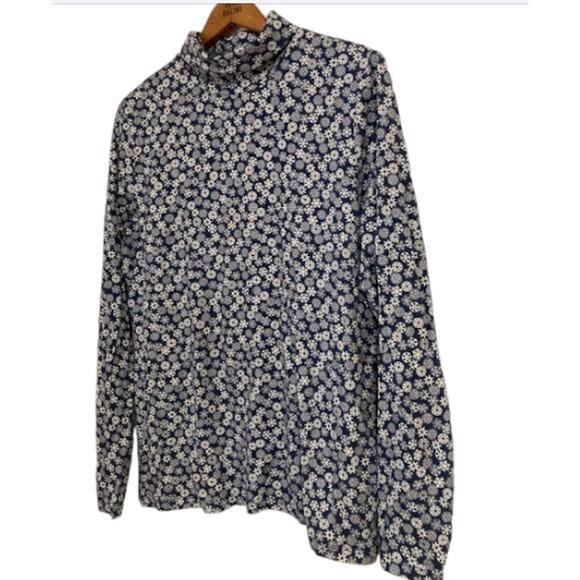 SNOWFLAKE Pattern Turtleneck Shirt - Land's End - Women's Large - Picture 4 of 6